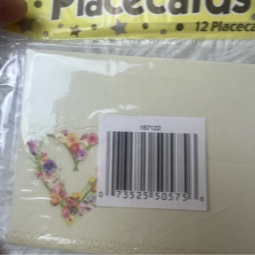 Bridal Shower, Garden Party, Baby Shower Floral Placecards with Heart Design
